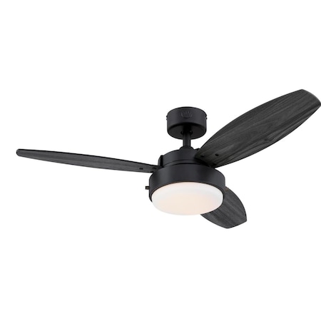 Westinghouse Ceiling Fan Indoor 42In Alloy LED MtBlack Rvrs 3-Bld Char/RvrBd Opl Fr Glass 7305000